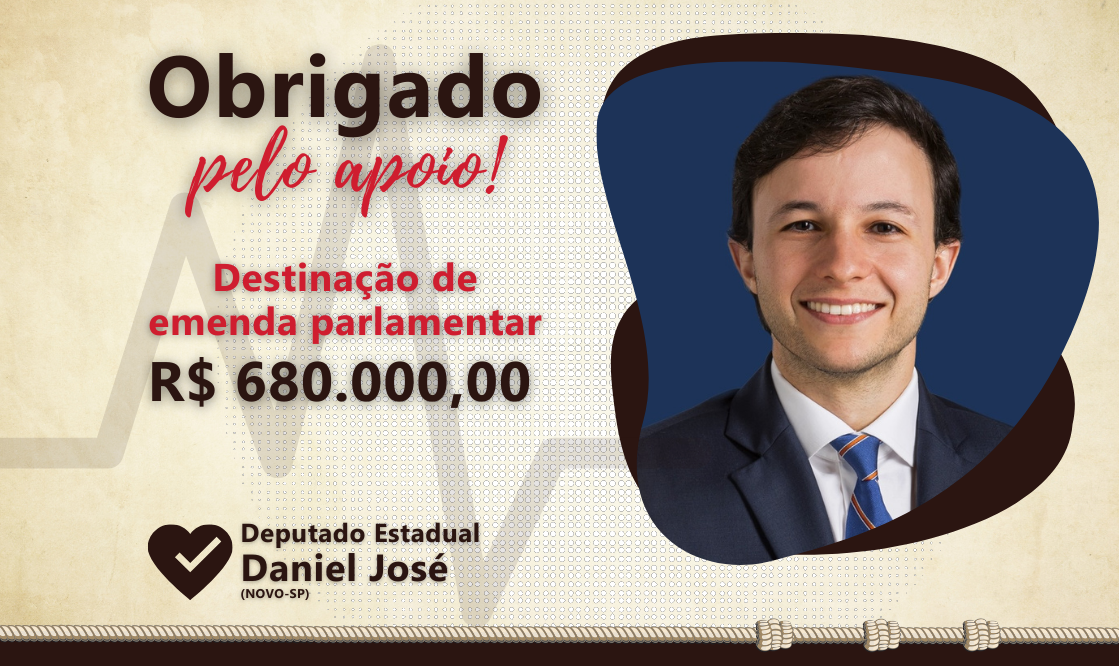 Deputado Estadual Daniel José (NOVO-SP) destina emenda de R$ 680 mil ao HUSF
